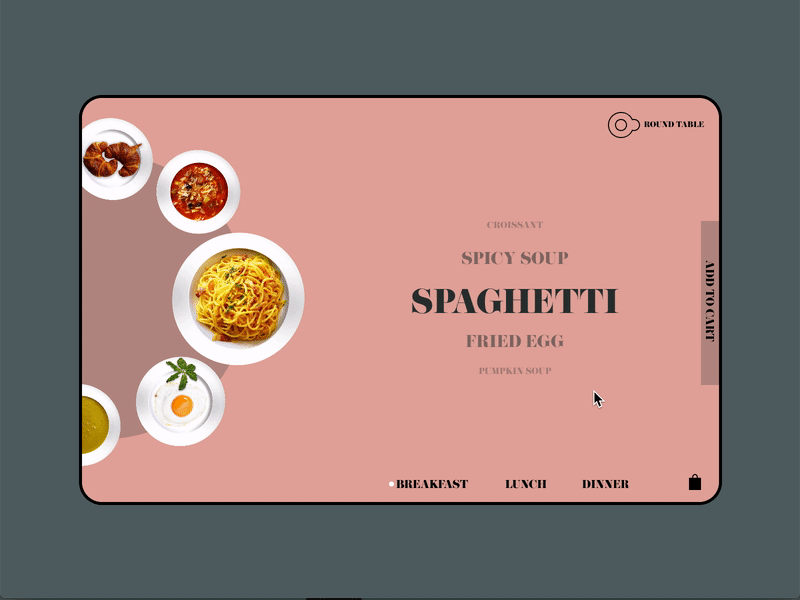Round Table Online Food Service Web UI | KYRIN animation app app design branding design flat food food app icon logo minimal online store restaurant ui ux web web design webdesign website website design