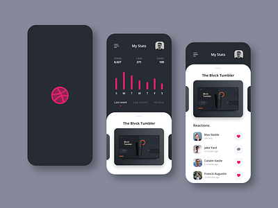 Dribbble stats app. analytics app app design concept dashboard app data dribbble interfaces mobile mobile app mobile ui ui