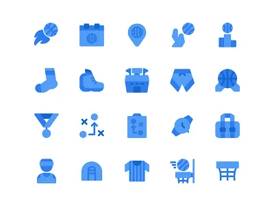 Basketball Icons app basket ball basketball blue button flat icon graphic design icon icon a day icon app icon bundle icon pack icon set sport sports design sportswear symbol ui user interface web