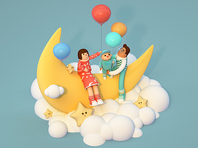 “巴赛尔家人”系列（四） animation c4d design flat illustration vector 一家人 向量 平面 插图 设计