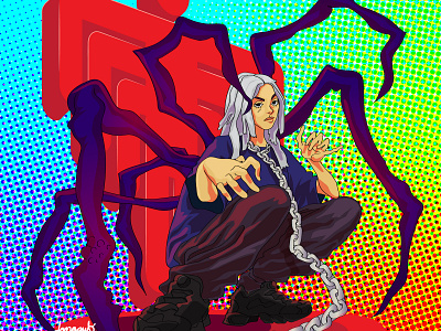 Billie Eilish billie eilish illustration marvel murakami spiderman takashi murakami vector vector artworks vectorart