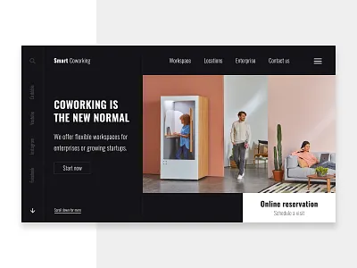 Coworking clean coworking dark mode elegant mexico simple theme ui ui design ux ux design