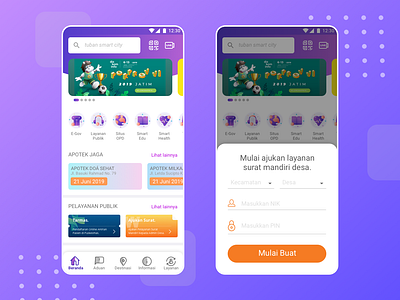 Tuban Smart City : Public Service app brand design flat gradient icon illustration smart citu smart village tuban typography ui ux vector website