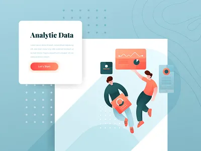 Analytic Data Illustration animation app clean design flat illustration illustrator ui ux vector web website
