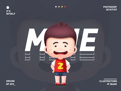 Myself cartoon china colorful cute design illustration ip me myself