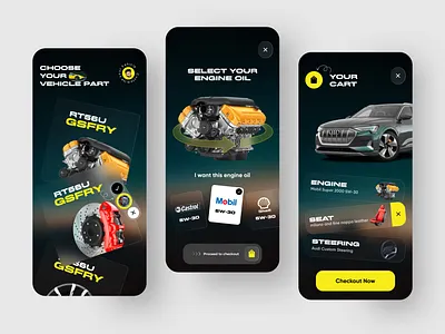 Vehicle Customize mobile app car clean consept creative design ecommerce engine figma minimal mobile app mobileapp modern popular shot shop store trend tyre ui uiux vehicle