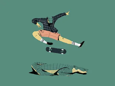 Shred Gator 2d design illustration