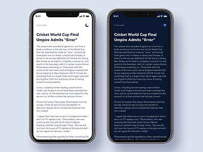 News Reading App - Light & Dark mode app dark mode dark ui ios light mode news newsapp reading theme