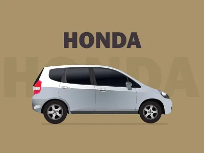 HONDA CAR illustration brand branding car vector character design flat design graphic design honda honda brand honda car honda car illustration illustration typography vector white