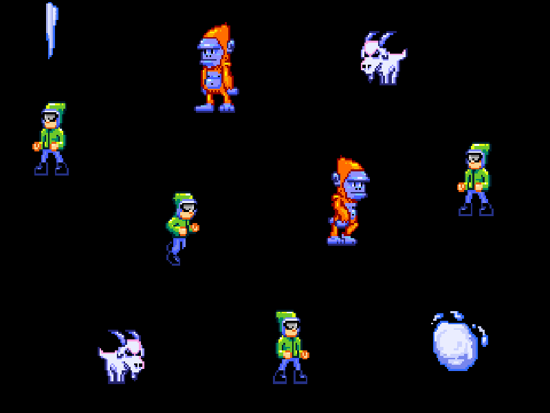 RSE Assets 16 bit animation bigfoot game assets game design goat motion mountain climbing pixel art rainier retro retro gaming video game
