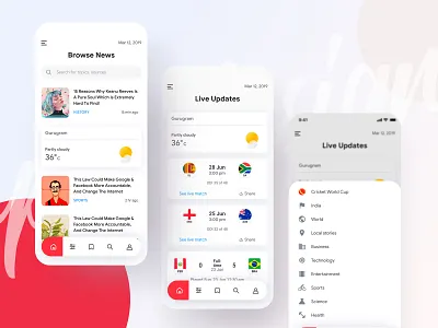 News Application creative cricket crime latest news minimal new york news news feed newsfeed newsletter newspaper ted times of india times of london worldcup