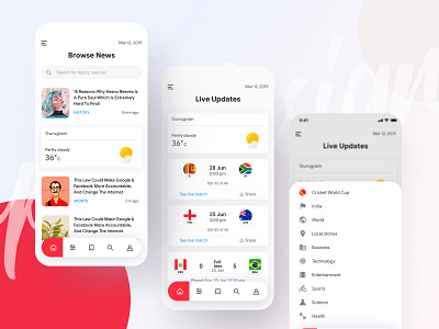 News Application creative cricket crime latest news minimal new york news news feed newsfeed newsletter newspaper ted times of india times of london worldcup