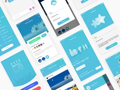 Event App - Organize event and invite friends app app design branding flat illustration illustrations ui