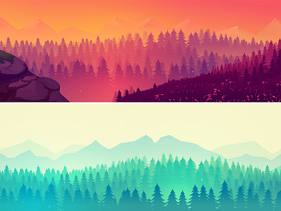 Landscapes background design digitalart forest hand drawn illustration landscape mountains nature outdoor webbanner