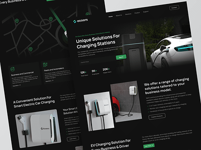 Ecoors - EV Charging Website Landing Page ✨ animation automotive car cars charging station design electric car electric vehicle ev charger ev website landing page tesla trend ui uidesign uiux ux web design website websitedesign