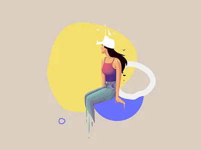 Illustration Series Waiting character concept art girl girl illustration illustraion illustration art procreate waiting