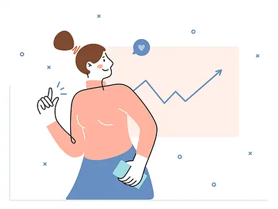 Progress illustration 📈 app flat illustration minimal vector vectorart website websitedesign