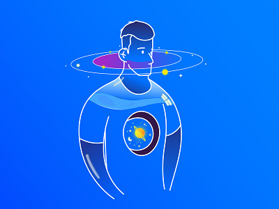 glass man adobe illustrator art blue colorful crystal design glass glass bottle handsome illustration line men moon planet sea star universe water