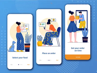Onboarding Screens character design colors concept design digital flat vector girl illustration ui ui ux vector
