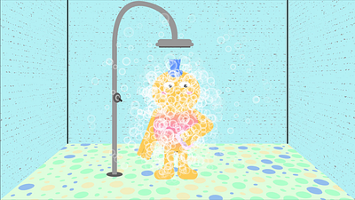 Shower Time - Illustration and Animation 2d animation after effects animation character animation character design design illustration illustrator motion graphics rigging