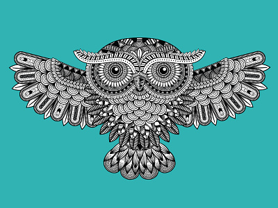 Zentangle Owl bird bird logo birds mandala mandalas owl owl logo owls pattern patterns zentangle