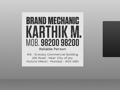 Brand Mechanic advertising branding card concept copywriting design stationery sticker typography