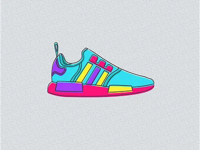 Adidas Nmd R1 90s adidas adidas originals apparel custom flat illustration illustrator shoes sneakers