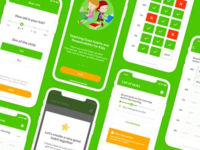 Kid Habits App app application design ios iphone kid kids mobile ui uiux ux uxui