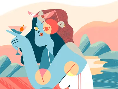 Vacay 🌞 beach design flat geometric illustration procreate summer