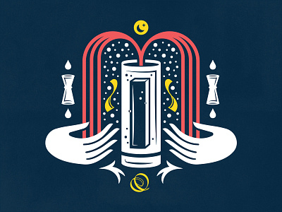 The Ace of Cups - Highball ace of cups bar bartender cocktail hands highball ice illustration lemon mixology new orleans red tales of the cocktail tarot card tshirt vector voodoo yellow