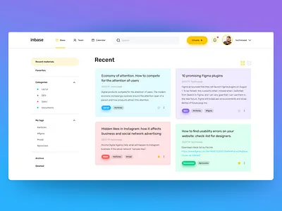 Knowledge base account dashboad dashboard ui data databse figma notes ui user interface ux uxdesign
