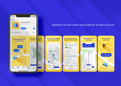 AppyParking+ Launch (App Store) app app store branding campaign design graphic design illustration logo typography ui ux vector visual identity yellow