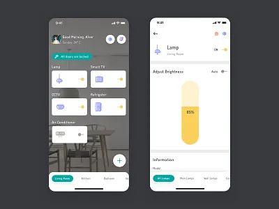 Smarthome android clean dark home icon icon design iconography ios iot lamp product design smart home smart tv smarthome ui ux