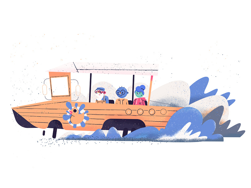 Boston Duck Tours boat boston boston duck tours character duck guide illustration massachusetts new england raft splash tour tourism tourist visitors water