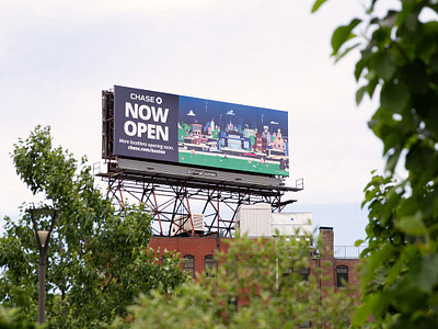 Chase Mural Billboard ad advertisement advertising advertising campaign billboard billboard mockup boston illustration ma massachusetts