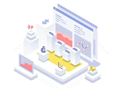 Blockchain illustration analytics blockchain blockchaintechnology design financial isometric market money vector