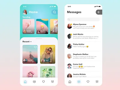 Socialize - App Concept app application clean design gradient mobile social media social media design ui ux