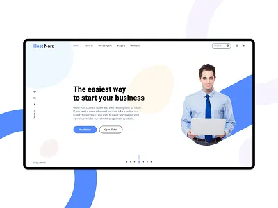 Landing page design - Host Nord adobe xd all branding color cpanel creative design gradient hosting hosting template illustration landingpage minimalist mobile productdesign simple typography ui web design