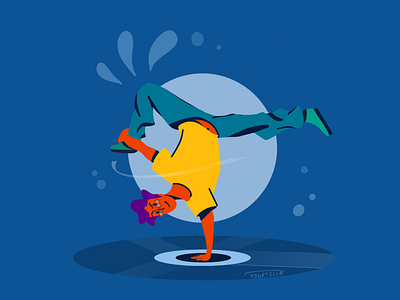 Break a leg breakdancing challenge character color dance dancer design digital drawing illustration music party procreate
