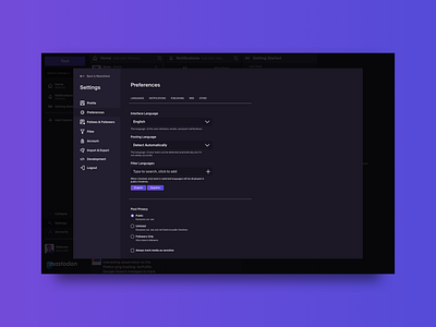 Settings - 007 dailyui design settings ui ux