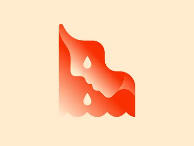 CRY ME A RIVER daughter drop girl gradient illustration negative space profile red river tear vector water weird