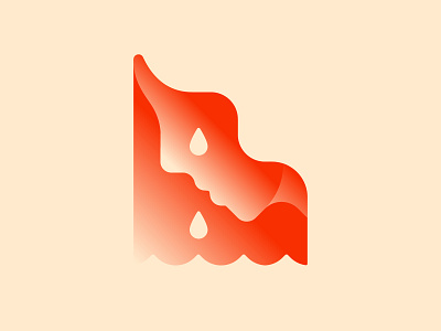 CRY ME A RIVER daughter drop girl gradient illustration negative space profile red river tear vector water weird