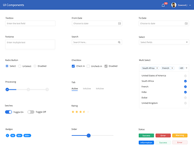 Application UI Components application ui form design forms product component ui component ui components ui design ui form ui kit ui new uiconcept uidesign