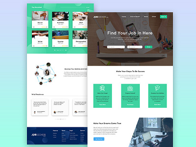 Landing Page for Jobseeker Website branding clean design job landing page landing page design landingpage simple clean interface simple design website website design