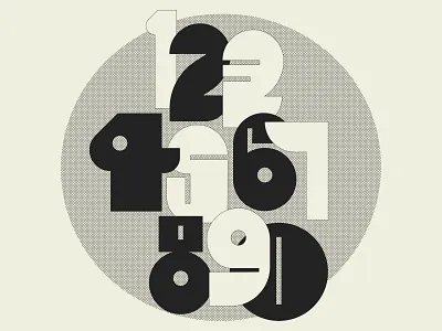 Ronan Thicc Numbers - 2 design lettering numbering numbers retro type typography vector