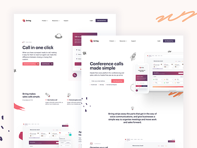 Brring — Site Release brring calling conference designer user experience homepage marketing site messaging saas tech together ui ux website