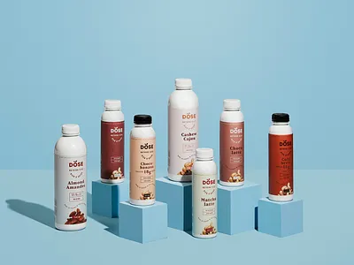 Dose Nutmilks - Packaging beverages design nutmilks packaging packaging design product photography typography