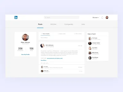 LinkedIn Redesign Concept adobexd design graphicdesign light linkedin redesign concept redesigned ui uiux ux vector web redesign webdesign website concept