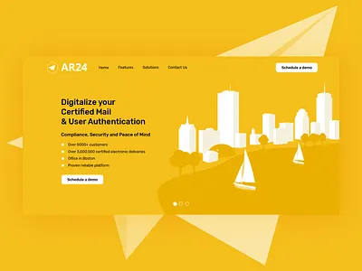 Ar24 Illustration Boston boston buildings certified mail illustration illustrator landing page skyline skyscraper ui vector