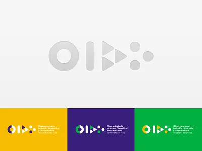 Inclusion, disability and diversity observatory circle geometric geometric logo green idendity logo logodesign logotype purple triangle logo yellow
